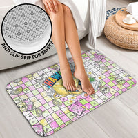 Hawaii Cruising Back To School Bathroom Set Grid Pattern With School Bag And Vintage Surf Van