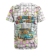 Hawaii Cruising Back To School Rugby Jersey Grid Pattern With School Bag And Vintage Surf Van