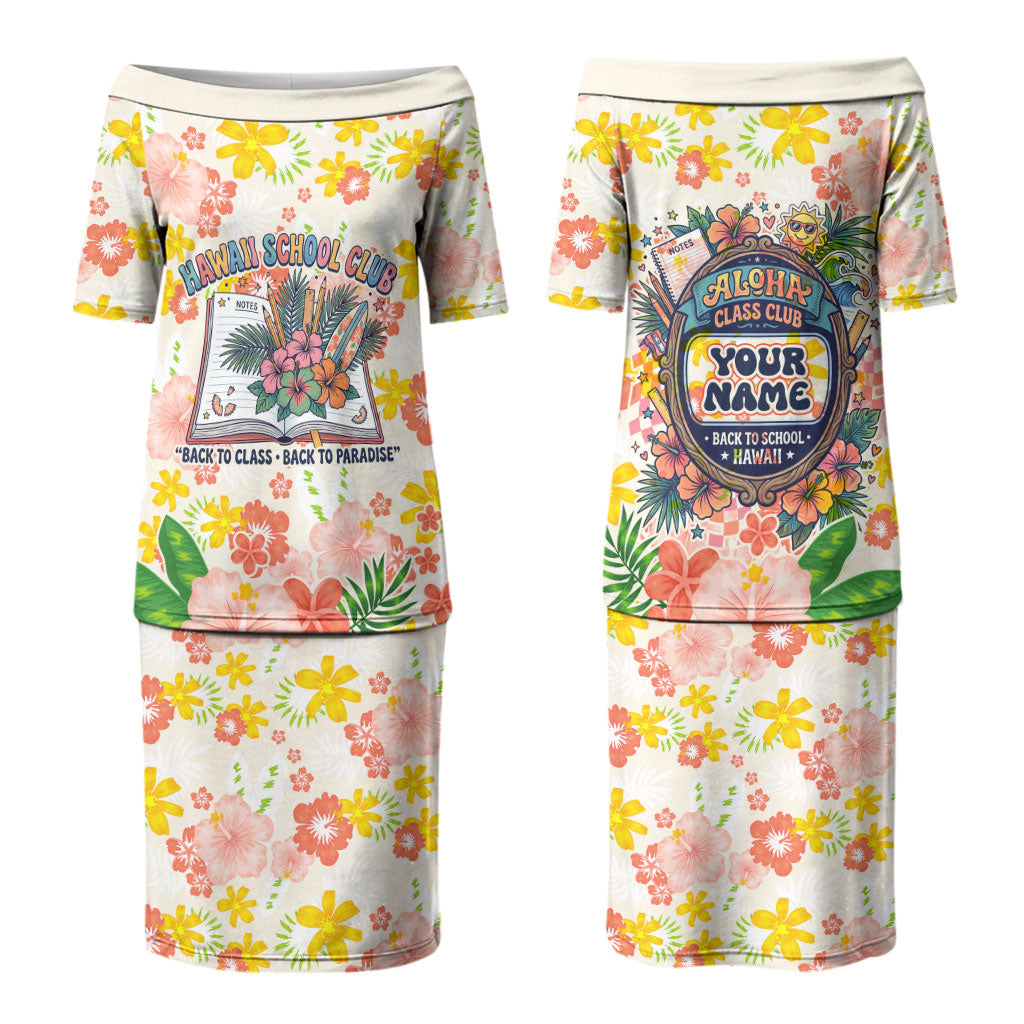 Personalized Hawaii School Club Back To Class Couples Matching Puletasi and Hawaiian Shirt Retro Tropical Hibiscus Pattern With Open Notebook TS04 - Polynesian Pride