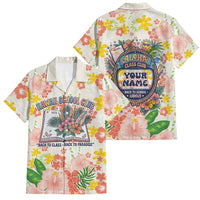 Personalized Hawaii School Club Back To Class Family Matching Off The Shoulder Long Sleeve Dress and Hawaiian Shirt Retro Tropical Hibiscus Pattern With Open Notebook TS04 Dad's Shirt - Short Sleeve White Orange - Polynesian Pride