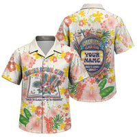 Personalized Hawaii School Club Back To Class Family Matching Summer Maxi Dress and Hawaiian Shirt Retro Tropical Hibiscus Pattern With Open Notebook TS04 Son's Shirt White Orange - Polynesian Pride