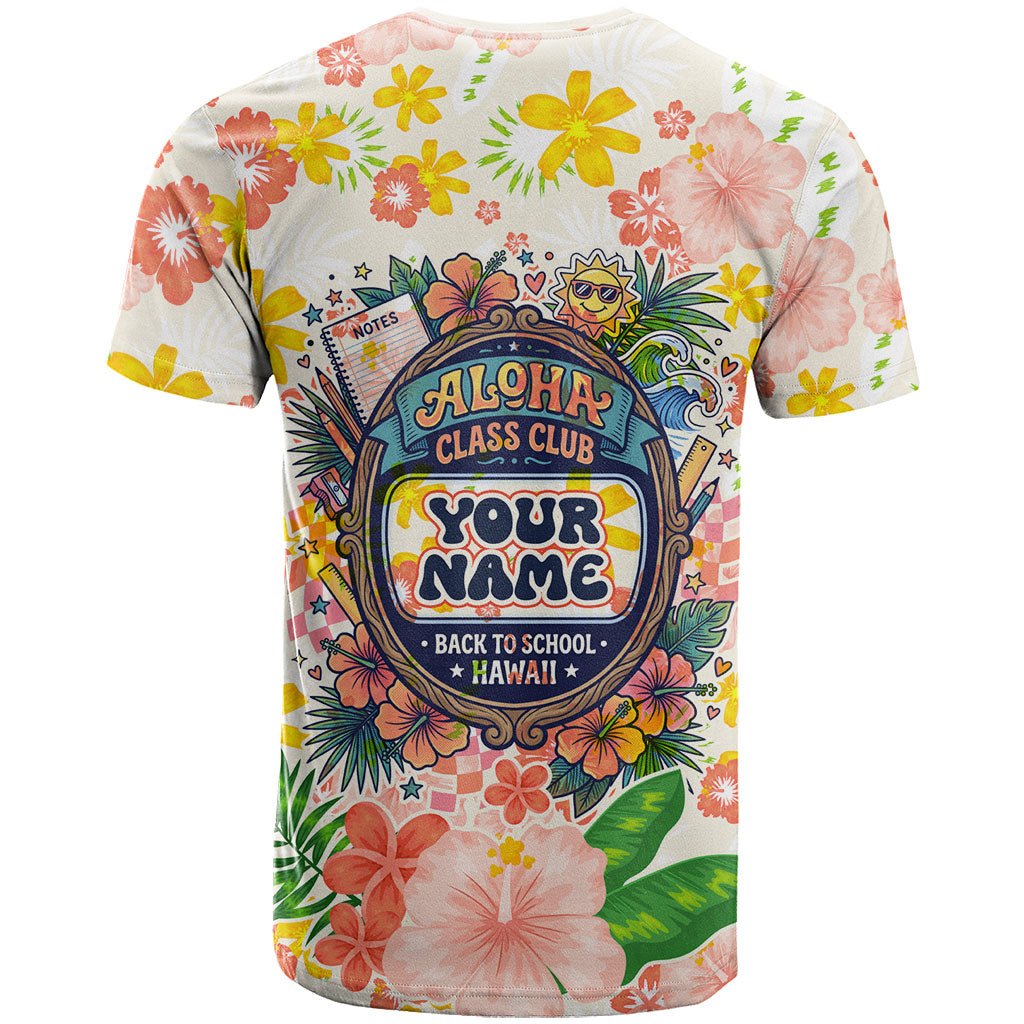 Personalized Hawaii School Club Back To Class T Shirt Retro Tropical Hibiscus Pattern With Open Notebook TS04 - Polynesian Pride