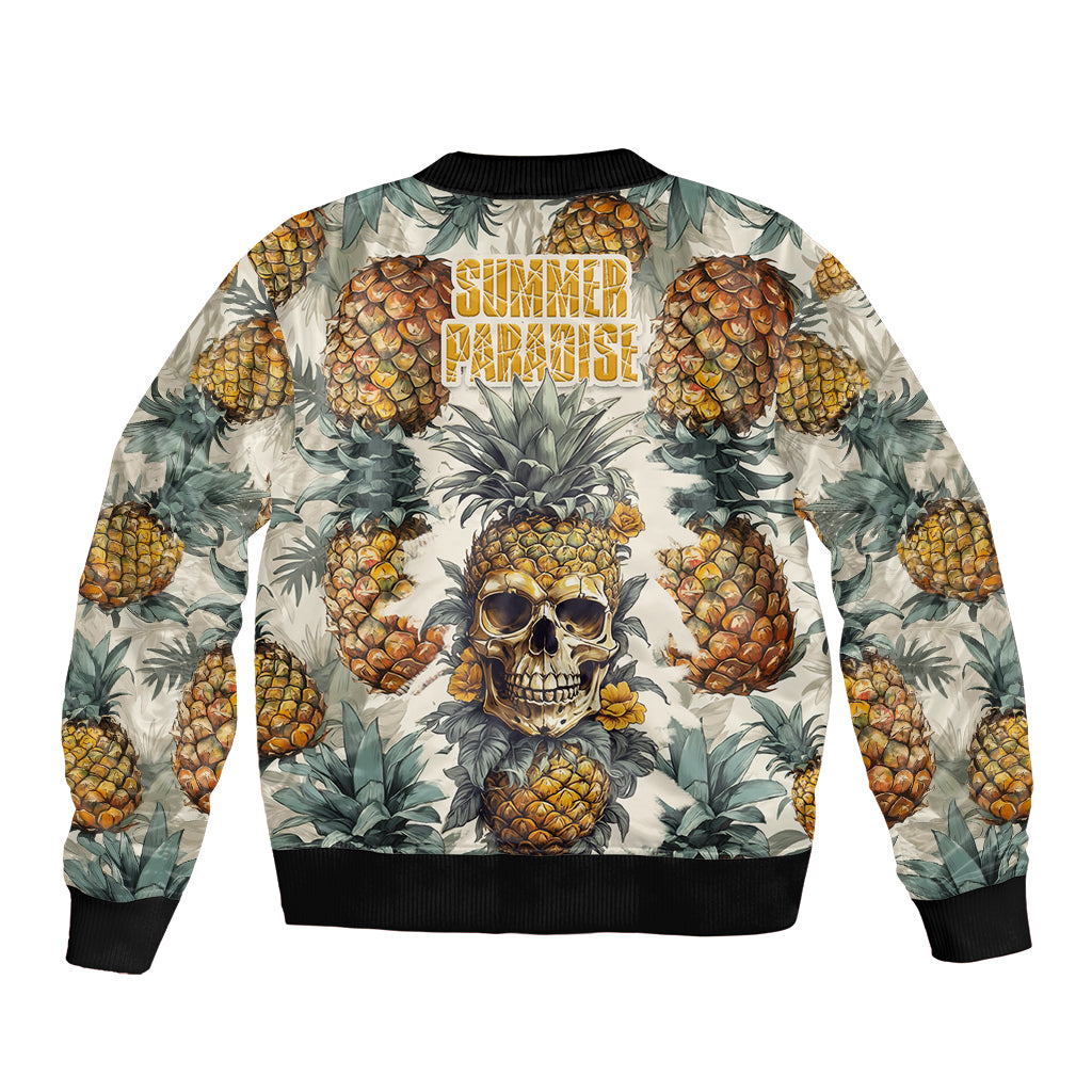 Pineapple Skull Bomber Jacket Summer Paradise TS04 Unisex Multicolor - Polynesian Pride