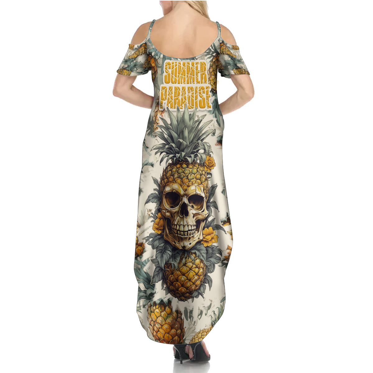 Pineapple Skull Family Matching Summer Maxi Dress and Hawaiian Shirt Summer Paradise TS04 - Polynesian Pride