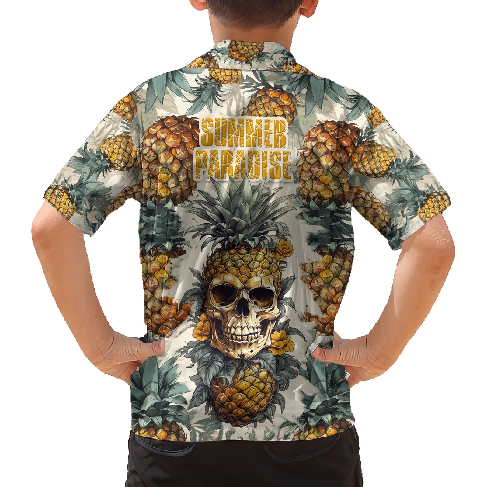 Pineapple Skull Kid Hawaiian Shirt Summer Paradise TS04 Kid Multicolor - Polynesian Pride