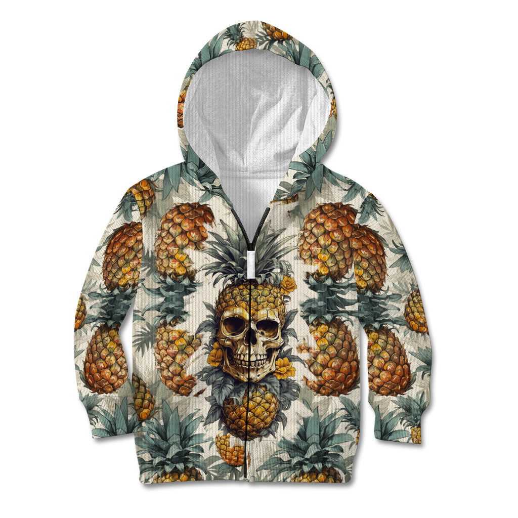 Pineapple Skull Kid Hoodie Summer Paradise TS04 Zip Hoodie Multicolor - Polynesian Pride