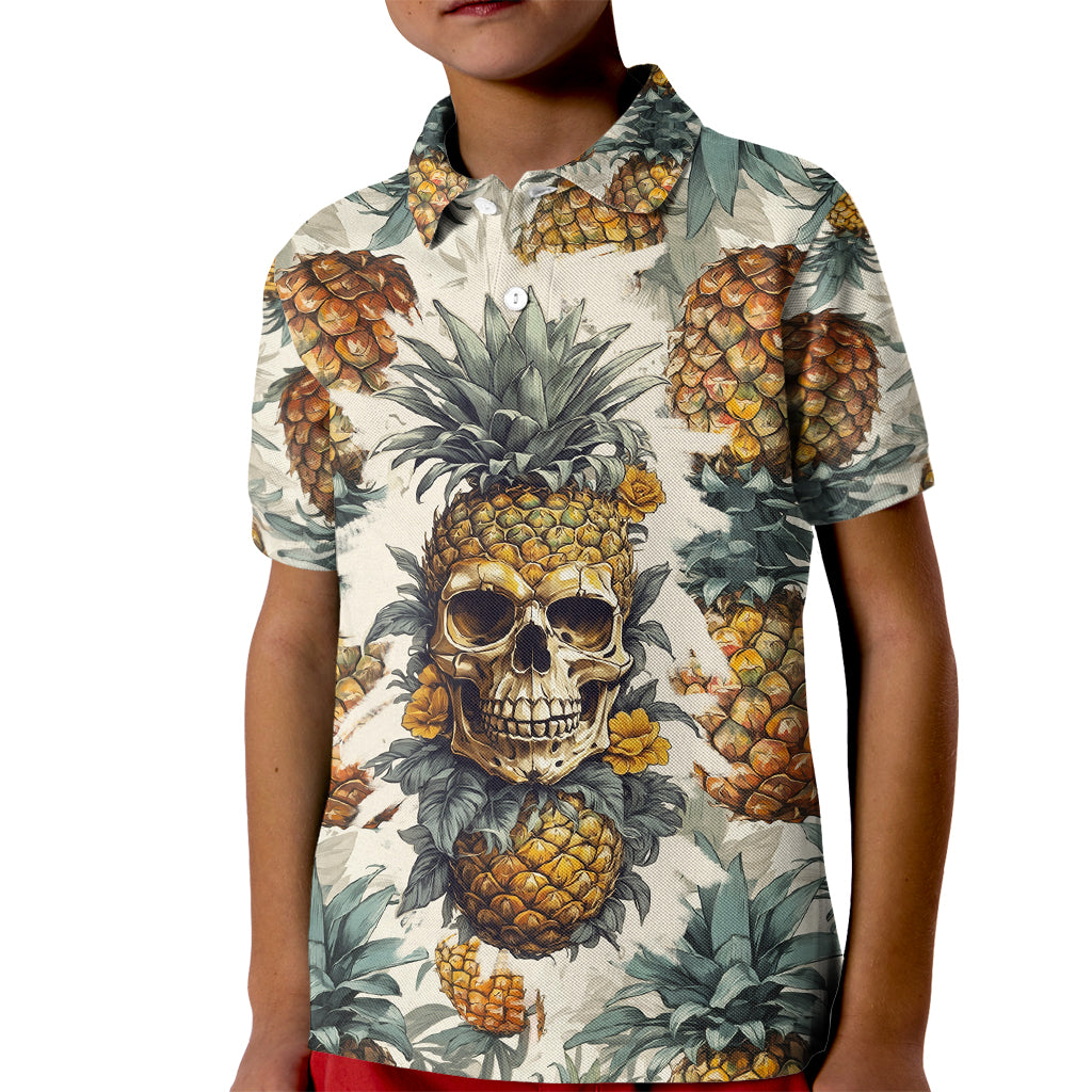 Pineapple Skull Kid Polo Shirt Summer Paradise TS04 - Polynesian Pride