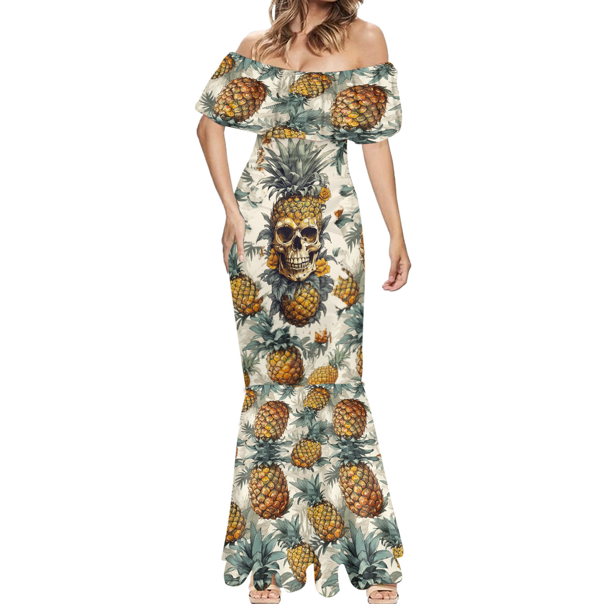 Pineapple Skull Mermaid Dress Summer Paradise TS04 - Polynesian Pride
