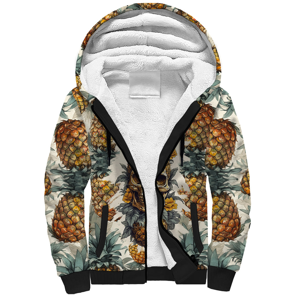 Pineapple Skull Sherpa Hoodie Summer Paradise TS04 - Polynesian Pride