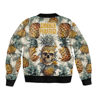 Pineapple Skull Sleeve Zip Bomber Jacket Summer Paradise TS04 Unisex Multicolor - Polynesian Pride