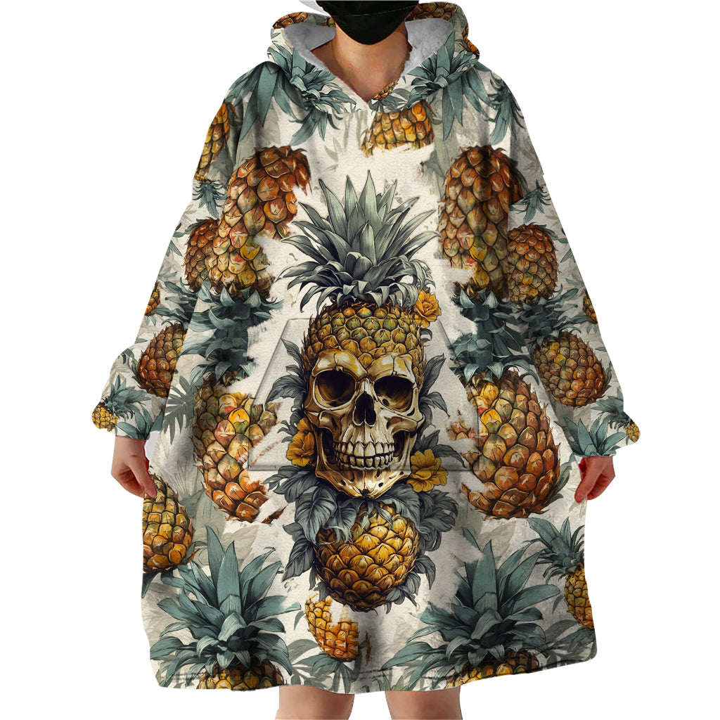 Pineapple Skull Wearable Blanket Hoodie Summer Paradise TS04 - Polynesian Pride