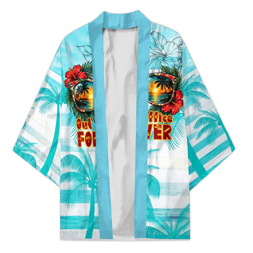 Out Of Office Retired Relocated Kimono Tropical Island Hawaiian Beach Sunset Sunglasses Suitcase TS04 Unisex Blue White - Polynesian Pride