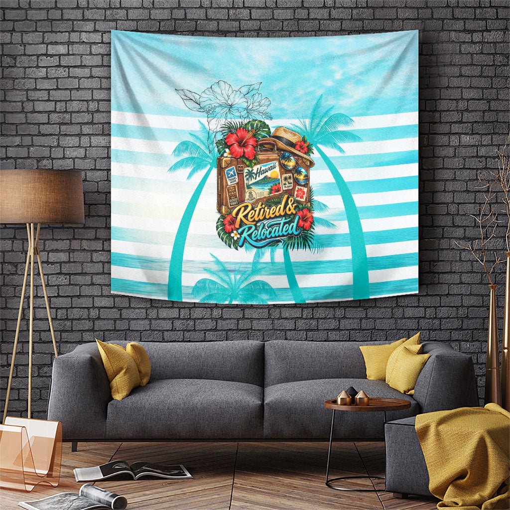 Out Of Office Retired Relocated Tapestry Tropical Island Hawaiian Beach Sunset Sunglasses Suitcase