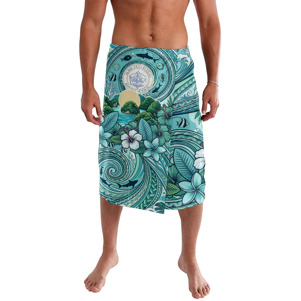 Palau Official Seal Flag Lavalava Tribal Pattern Ocean Marine Life Tropical Hibiscus