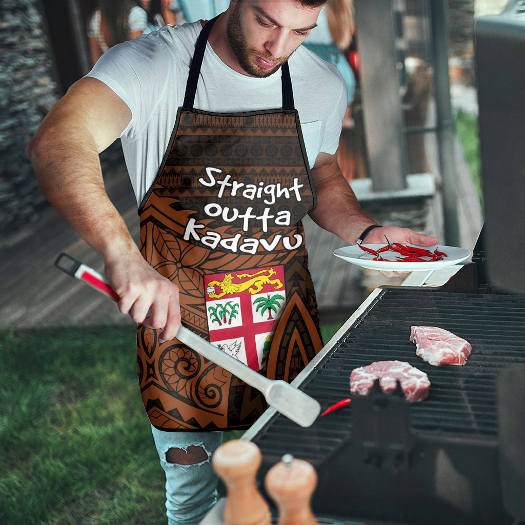 Straight Outta Kadavu Fiji Apron Tribal Polynesian Tattoo Coat Of Arms Flag