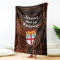Straight Outta Kadavu Fiji Blanket Tribal Polynesian Tattoo Coat Of Arms Flag
