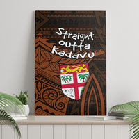 Straight Outta Kadavu Fiji Canvas Wall Art Tribal Polynesian Tattoo Coat Of Arms Flag