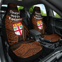 Straight Outta Kadavu Fiji Car Seat Cover Tribal Polynesian Tattoo Coat Of Arms Flag