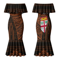 Straight Outta Kadavu Fiji Family Matching Mermaid Dress and Hawaiian Shirt Tribal Polynesian Tattoo Coat Of Arms Flag