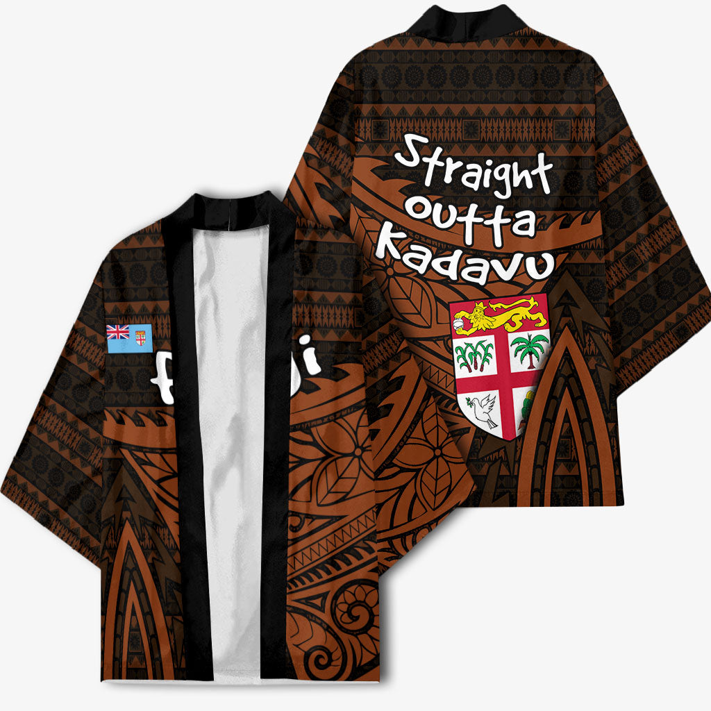 Straight Outta Kadavu Fiji Kimono Tribal Polynesian Tattoo Coat Of Arms Flag