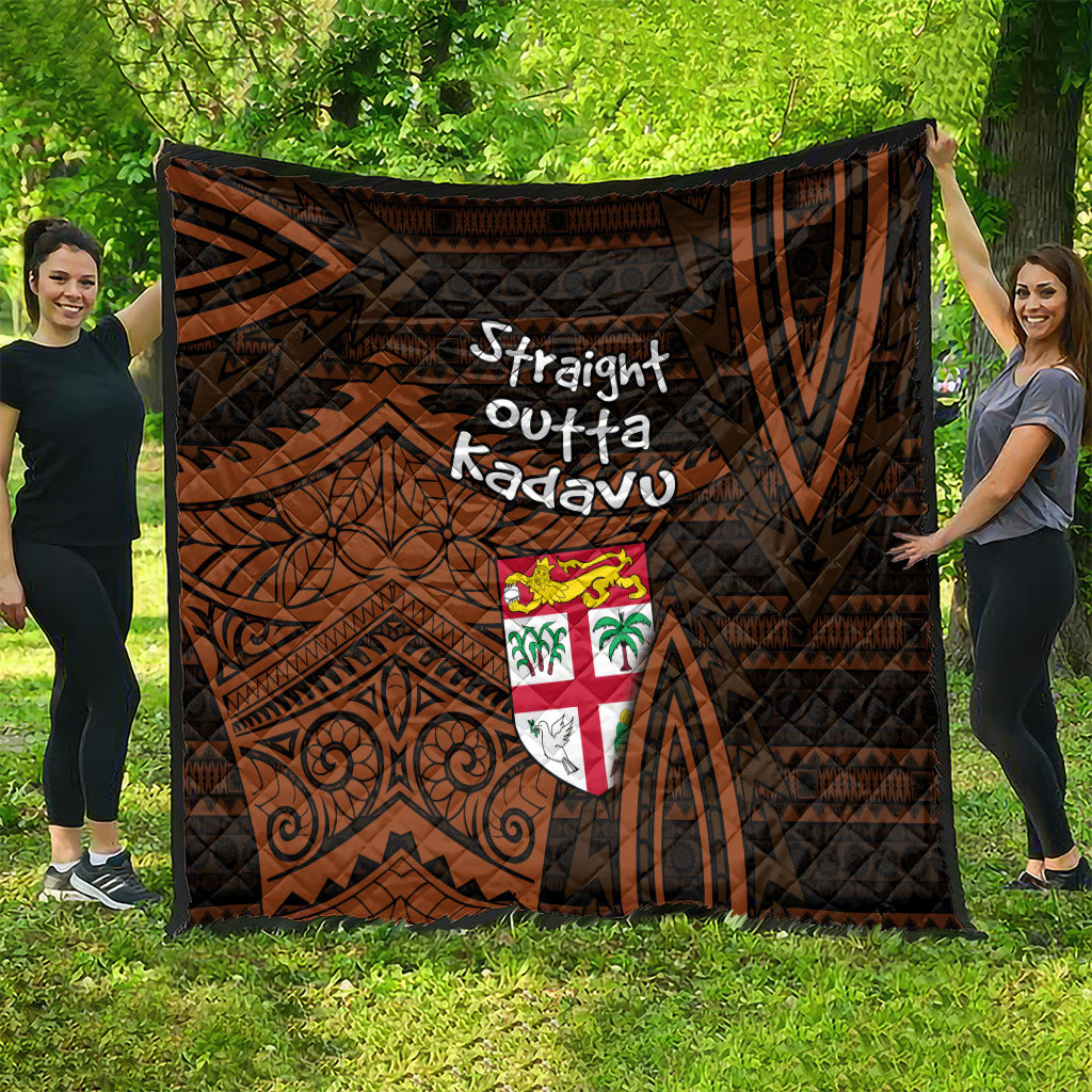 Straight Outta Kadavu Fiji Quilt Tribal Polynesian Tattoo Coat Of Arms Flag