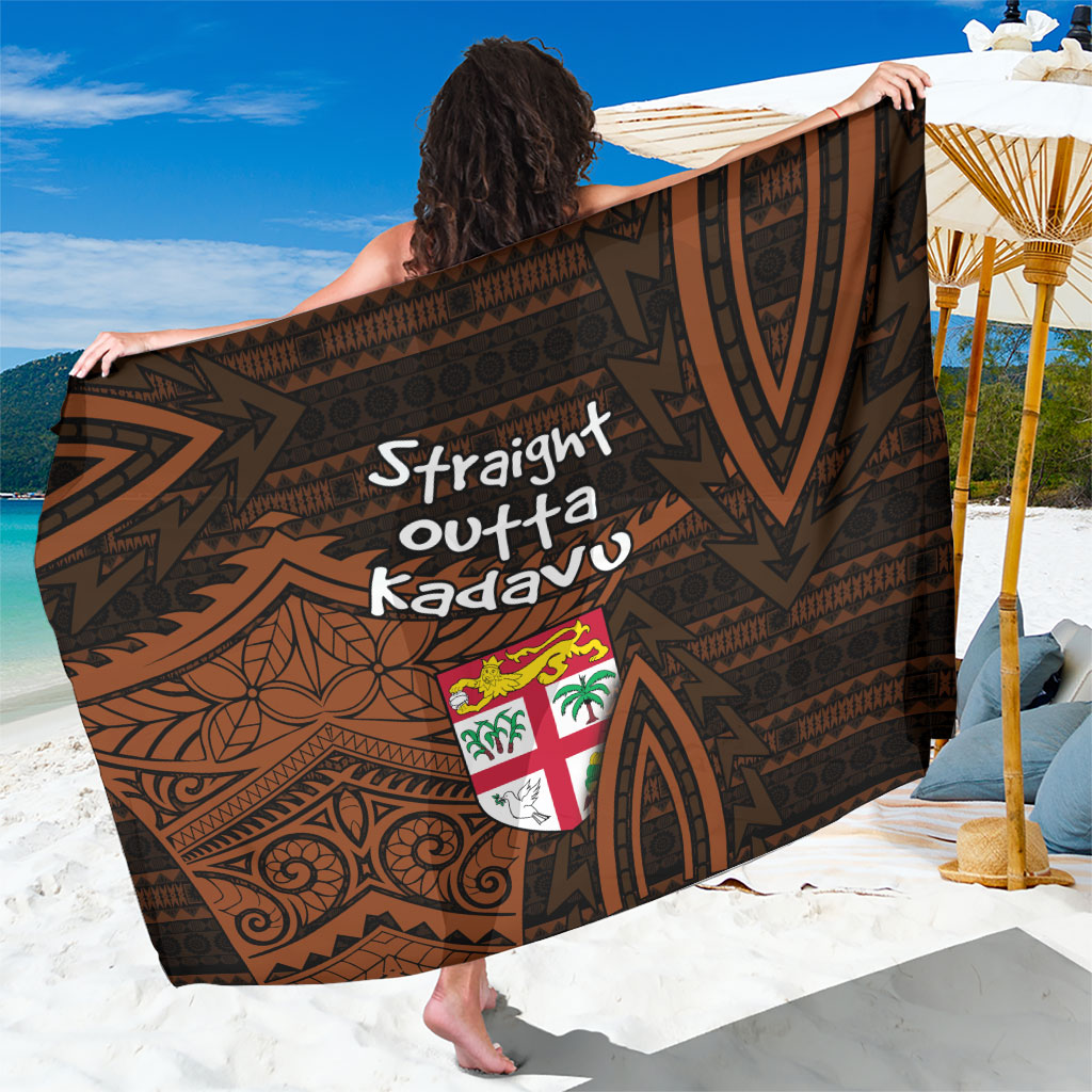 Straight Outta Kadavu Fiji Sarong Tribal Polynesian Tattoo Coat Of Arms Flag