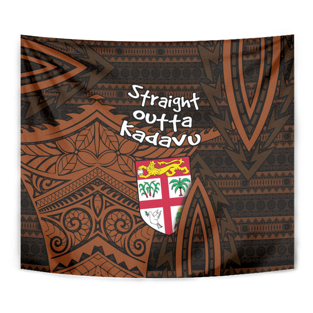Straight Outta Kadavu Fiji Tapestry Tribal Polynesian Tattoo Coat Of Arms Flag