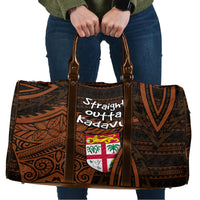 Straight Outta Kadavu Fiji Travel Bag Tribal Polynesian Tattoo Coat Of Arms Flag