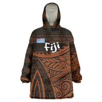 Straight Outta Kadavu Fiji Wearable Blanket Hoodie Tribal Polynesian Tattoo Coat Of Arms Flag