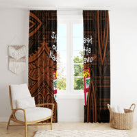 Straight Outta Kadavu Fiji Window Curtain Tribal Polynesian Tattoo Coat Of Arms Flag