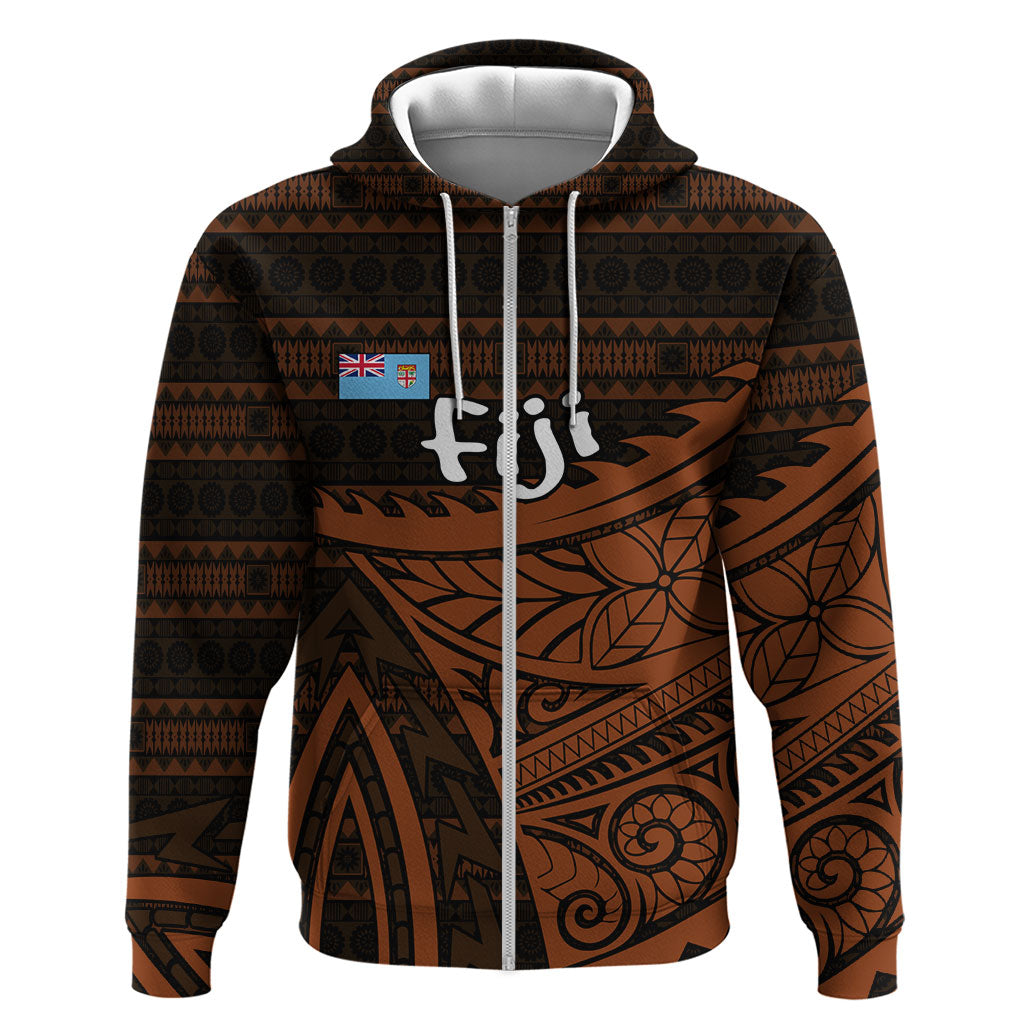 Straight Outta Kadavu Fiji Zip Hoodie Tribal Polynesian Tattoo Coat Of Arms Flag