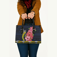 Kiribati Leather Bag Tropical Pink Hibiscus Flowers Polynesian Tribal TS04 - Polynesian Pride