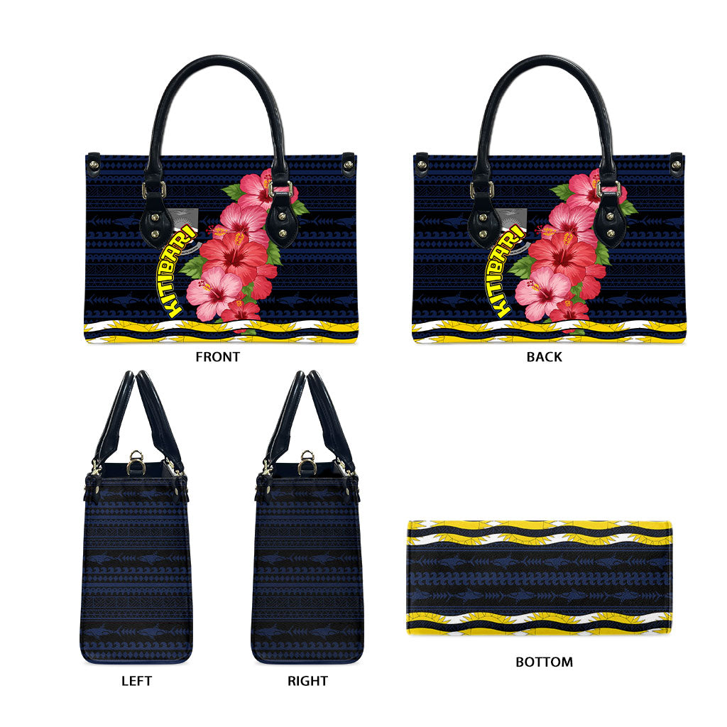 Kiribati Leather Bag Tropical Pink Hibiscus Flowers Polynesian Tribal TS04 - Polynesian Pride