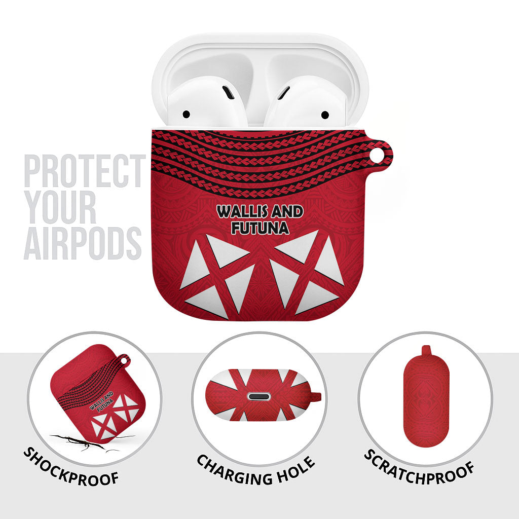 Wallis And Futuna AirPods Case Polynesian Tattoo Flag Map
