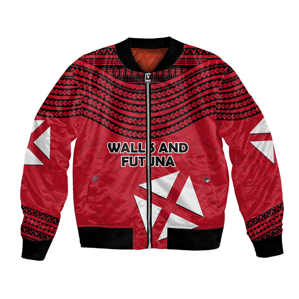 Wallis And Futuna Bomber Jacket Polynesian Tattoo Flag Map