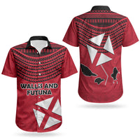 Wallis And Futuna Couples Matching Long Sleeve Bodycon Dress and Hawaiian Shirt Polynesian Tattoo Flag Map