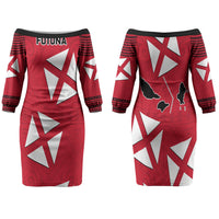 Wallis And Futuna Family Matching Off The Shoulder Long Sleeve Dress and Hawaiian Shirt Polynesian Tattoo Flag Map