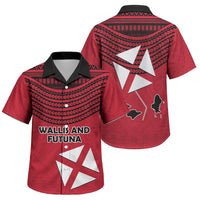 Wallis And Futuna Family Matching Off Shoulder Short Dress and Hawaiian Shirt Polynesian Tattoo Flag Map