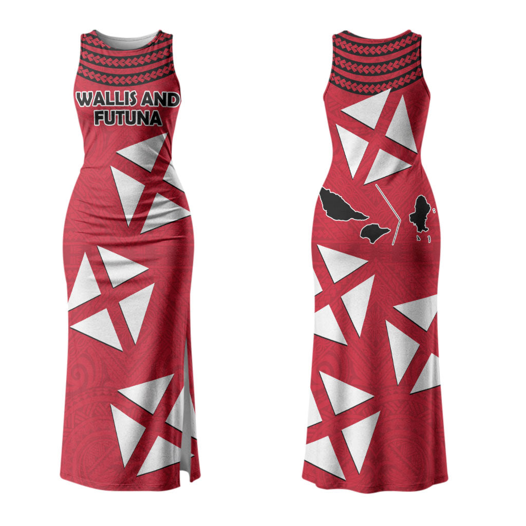 Wallis And Futuna Family Matching Tank Maxi Dress and Hawaiian Shirt Polynesian Tattoo Flag Map