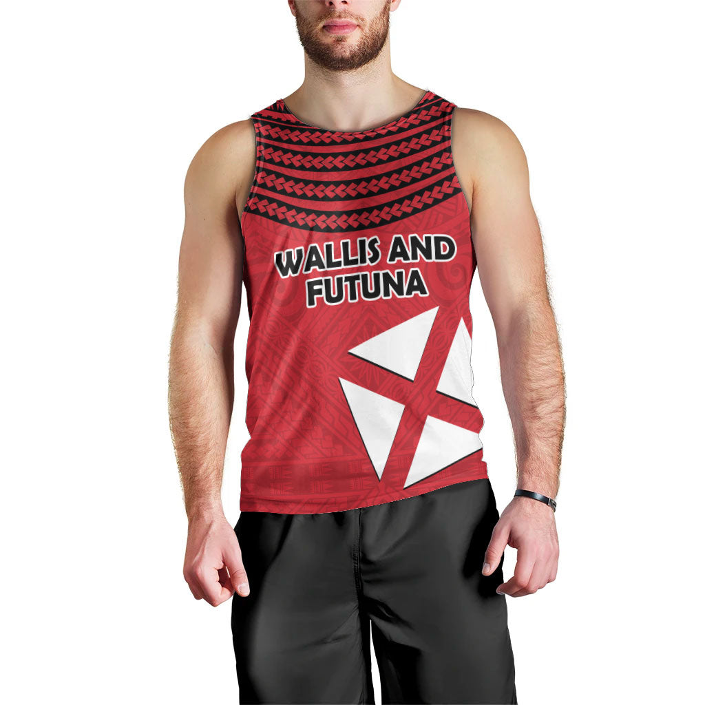 Wallis And Futuna Men Tank Top Polynesian Tattoo Flag Map