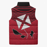 Wallis And Futuna Sleeveless Puffer Jacket Polynesian Tattoo Flag Map