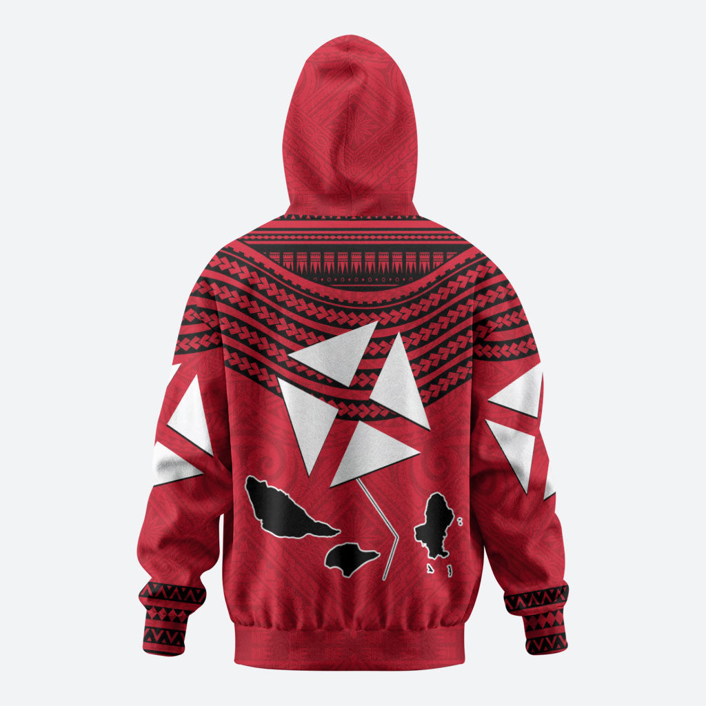 Wallis And Futuna Zip Hoodie Polynesian Tattoo Flag Map