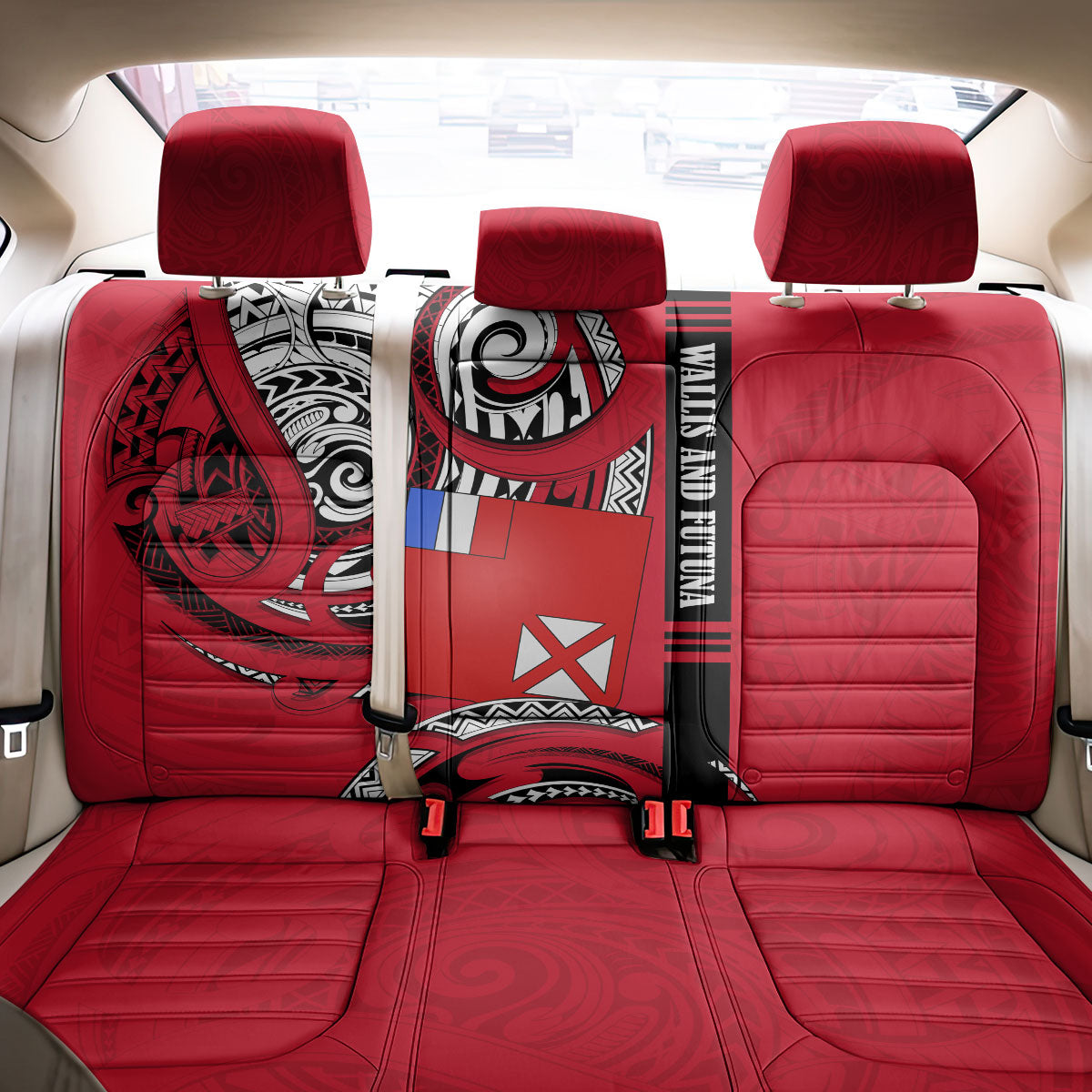 Wallis And Futuna Back Car Seat Cover Tribal Polynesian Tattoo Flag Motif
