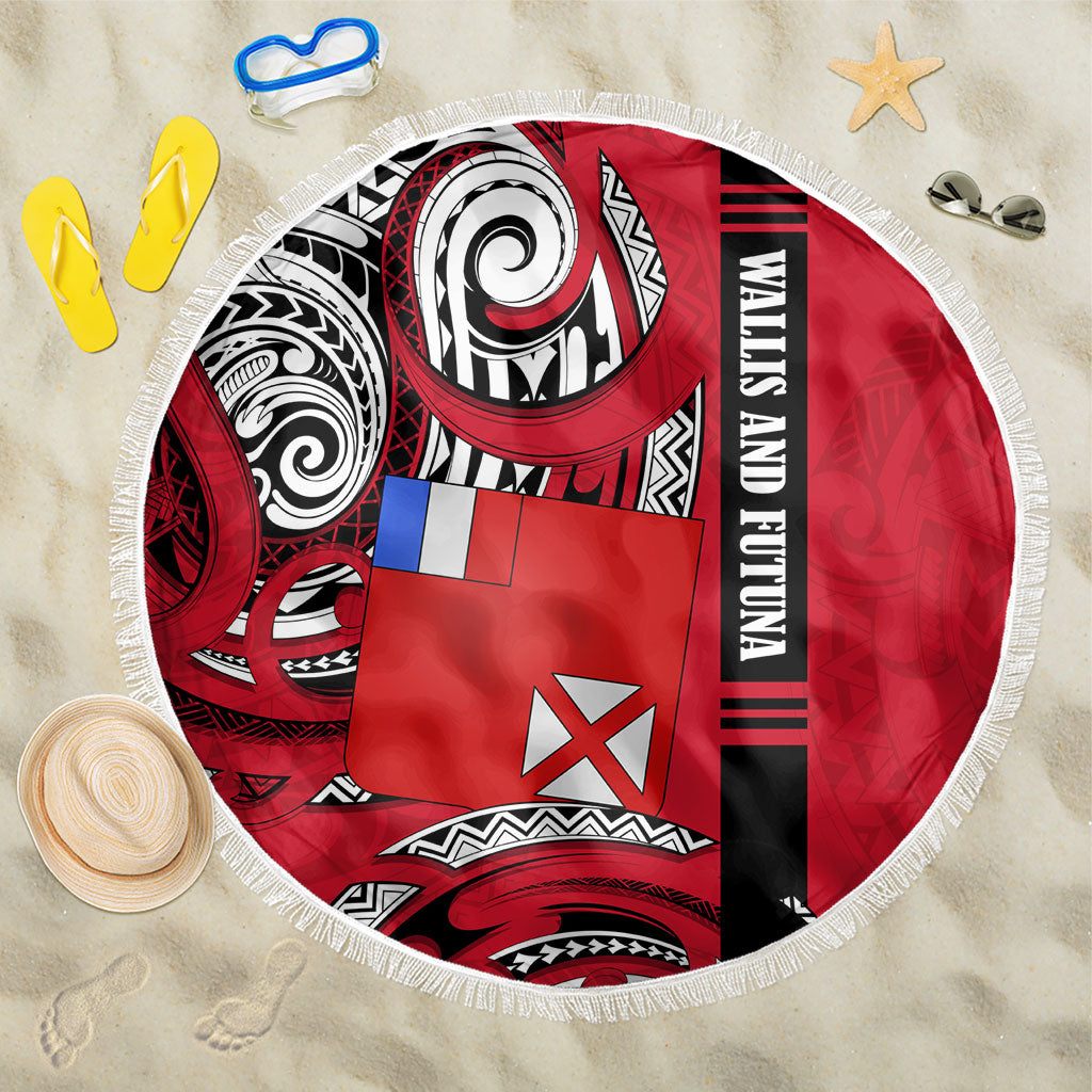 Wallis And Futuna Beach Blanket Tribal Polynesian Tattoo Flag Motif
