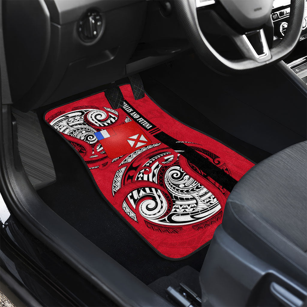 Wallis And Futuna Car Mats Tribal Polynesian Tattoo Flag Motif