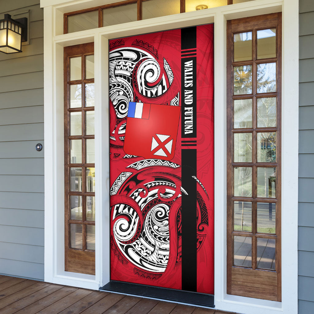 Wallis And Futuna Door Cover Tribal Polynesian Tattoo Flag Motif