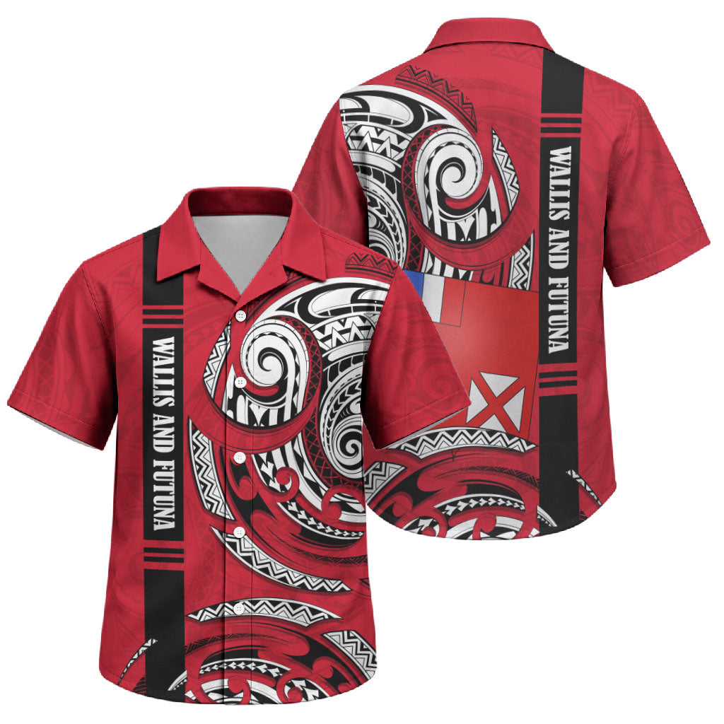 Wallis And Futuna Family Matching Long Sleeve Bodycon Dress and Hawaiian Shirt Tribal Polynesian Tattoo Flag Motif