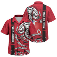 Wallis And Futuna Family Matching Long Sleeve Bodycon Dress and Hawaiian Shirt Tribal Polynesian Tattoo Flag Motif