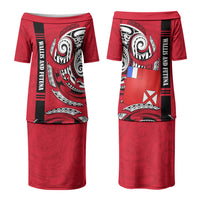 Wallis And Futuna Family Matching Puletasi and Hawaiian Shirt Tribal Polynesian Tattoo Flag Motif