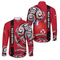 Wallis And Futuna Family Matching Puletasi and Hawaiian Shirt Tribal Polynesian Tattoo Flag Motif